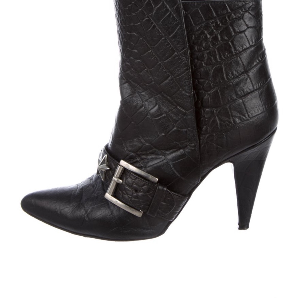 🔥Just Cavalli Black Textured Heeled Boots Size 9 IT 39